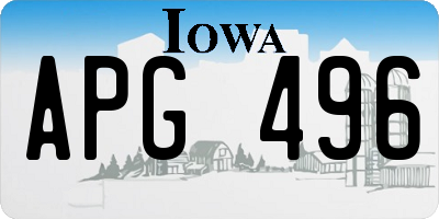 IA license plate APG496