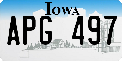 IA license plate APG497