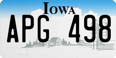 IA license plate APG498