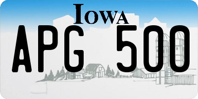 IA license plate APG500