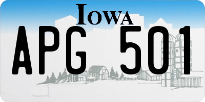 IA license plate APG501
