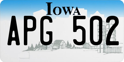 IA license plate APG502