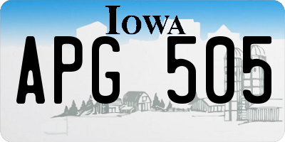 IA license plate APG505