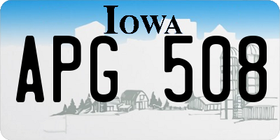 IA license plate APG508