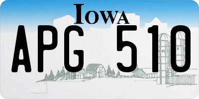 IA license plate APG510