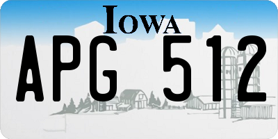 IA license plate APG512