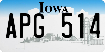 IA license plate APG514