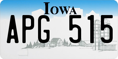 IA license plate APG515