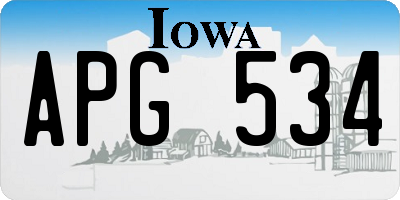 IA license plate APG534