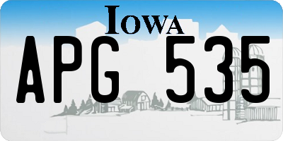 IA license plate APG535