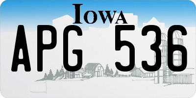 IA license plate APG536