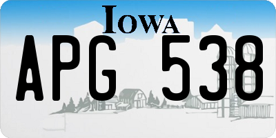 IA license plate APG538