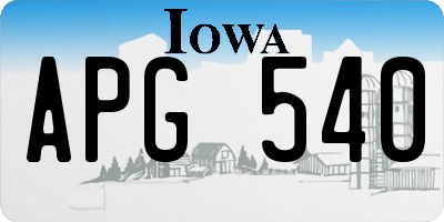IA license plate APG540