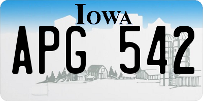IA license plate APG542