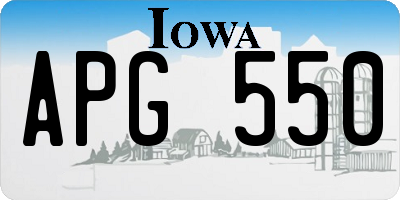 IA license plate APG550