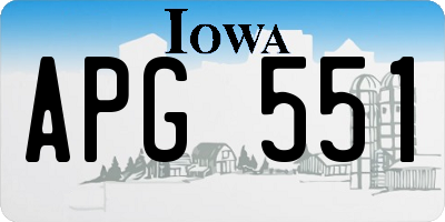 IA license plate APG551