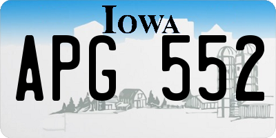 IA license plate APG552