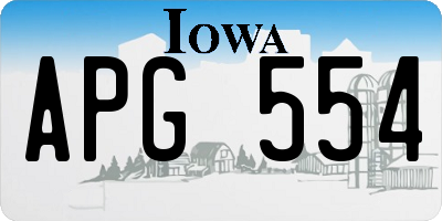 IA license plate APG554