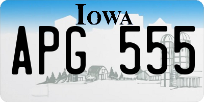 IA license plate APG555