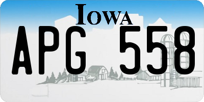 IA license plate APG558