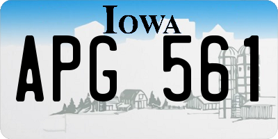 IA license plate APG561