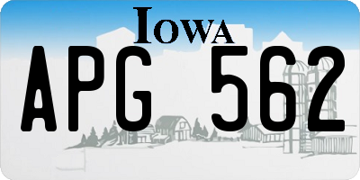 IA license plate APG562