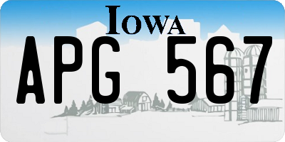 IA license plate APG567
