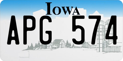 IA license plate APG574