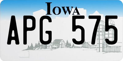 IA license plate APG575