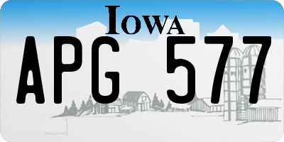 IA license plate APG577