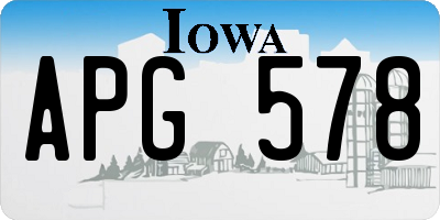 IA license plate APG578