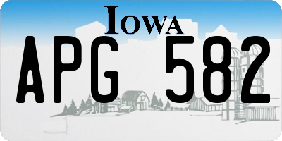 IA license plate APG582