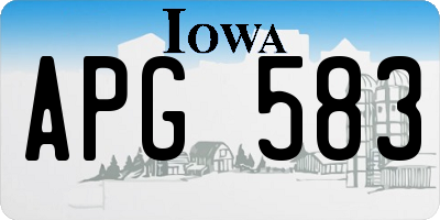 IA license plate APG583