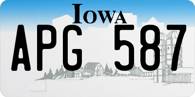 IA license plate APG587