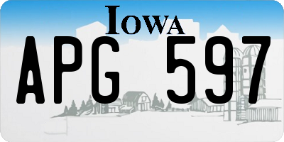 IA license plate APG597