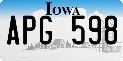 IA license plate APG598