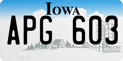 IA license plate APG603