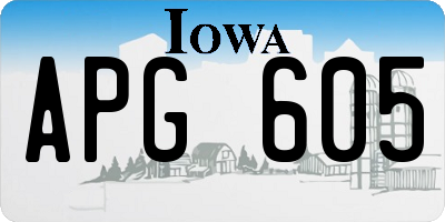 IA license plate APG605