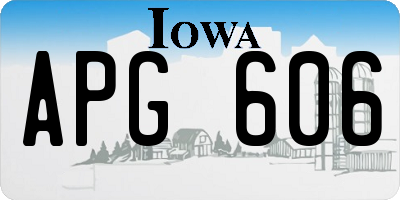 IA license plate APG606