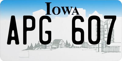 IA license plate APG607