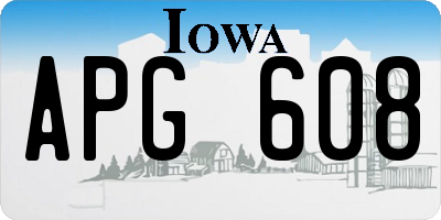 IA license plate APG608