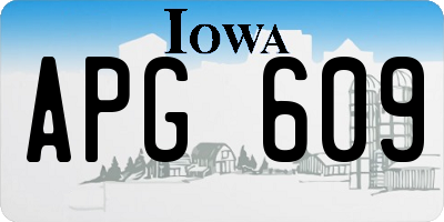 IA license plate APG609
