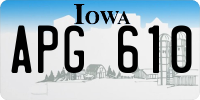 IA license plate APG610