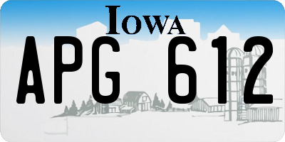 IA license plate APG612