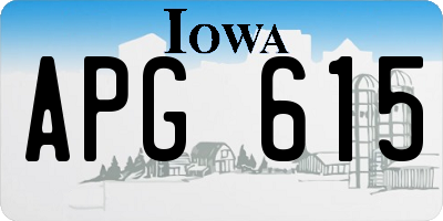 IA license plate APG615