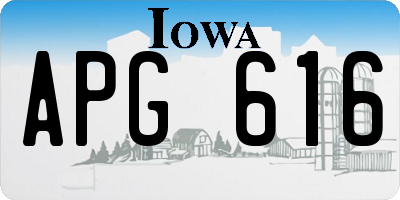 IA license plate APG616