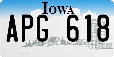 IA license plate APG618