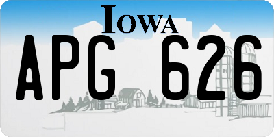 IA license plate APG626
