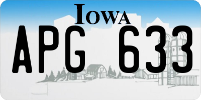 IA license plate APG633