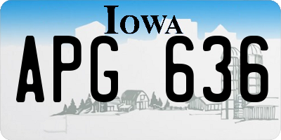IA license plate APG636